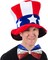Uncle Sam Hat and Bow Tie - Top Hat -2 Piece American Flag Costume